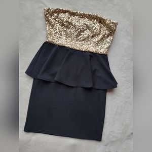 Black and Gold Mini dress